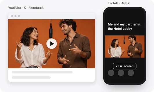 A 16:9 Hotel Lobby AI video in a social feed