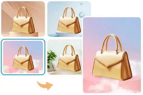 Generate AI backgrounds in various styles for a product photo