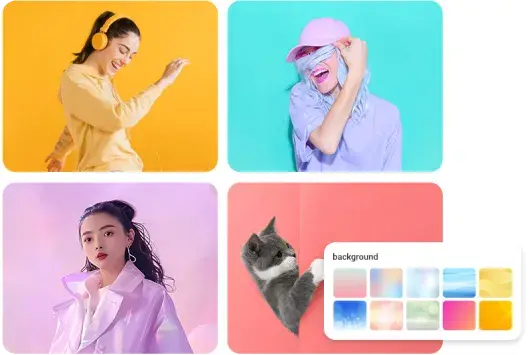 Change the background of the image to different colors