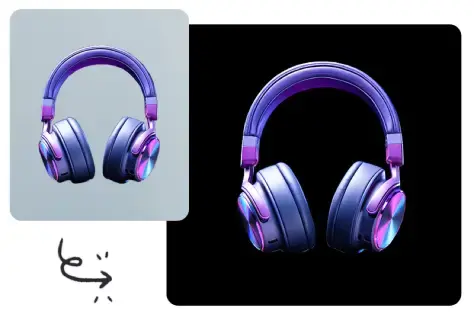 Turn product photo background to black