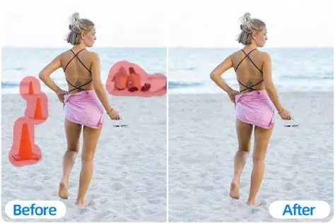 Clean up distractions in the image background
