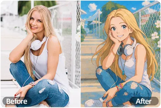 Convert photo to Ghibli character
