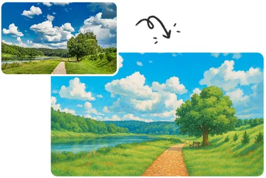 Convert image to Ghibli artwork