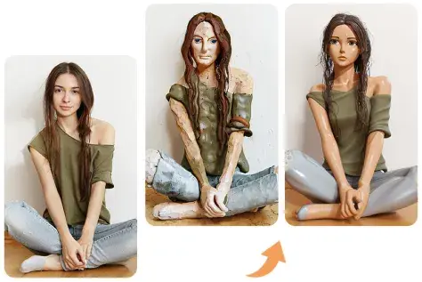 AI plastic doll filter and AI clay filter