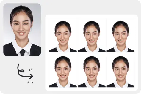Create multiple passport photos at once
