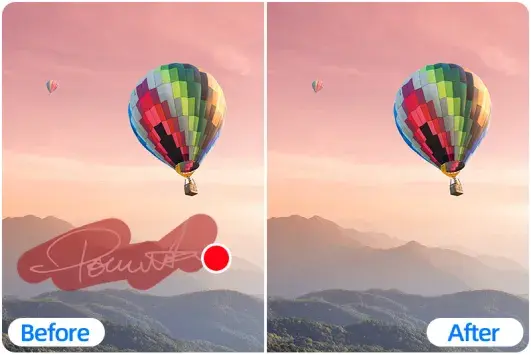 Remove signature from landscape photo