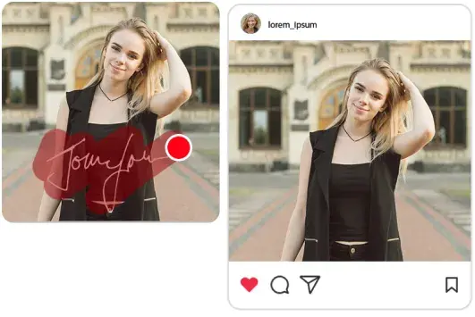 Remove signature from portrait