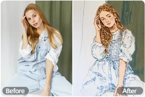 Create a pencil sketch effect for an image