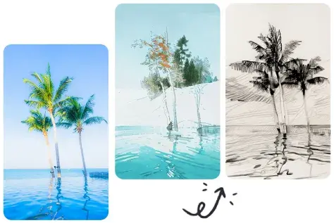 Convert a photo into multiple sketch styles