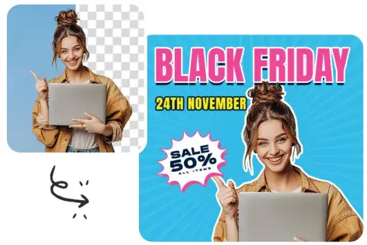 Make a poster with a PNG image