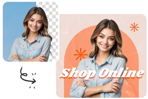Remove the color background of an image to make a poster