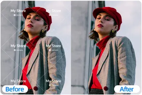 Remove screen watermark from a photo