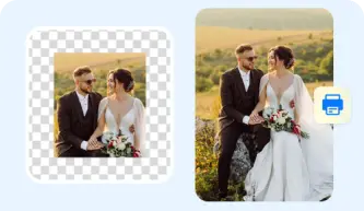 AI image expander for printing