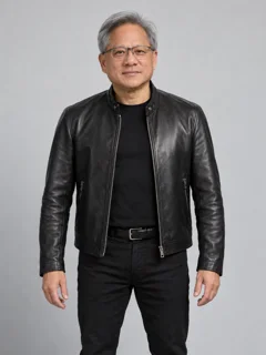 Waist-up reference portrait of Jensen Huang