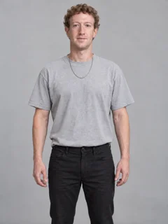 Waist-up reference portrait of Mark Zuckerberg